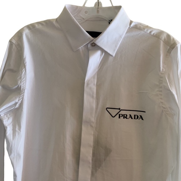 ‼️PRADA‼️
 Reverse Logo Button-Up Shirt 👔 🔦 - Picture 2 of 11